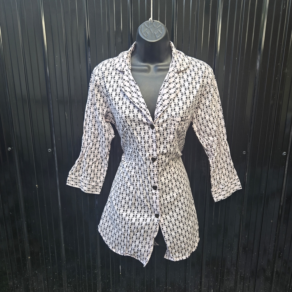 Betsey Johnson Monochrome Button Down Shirt